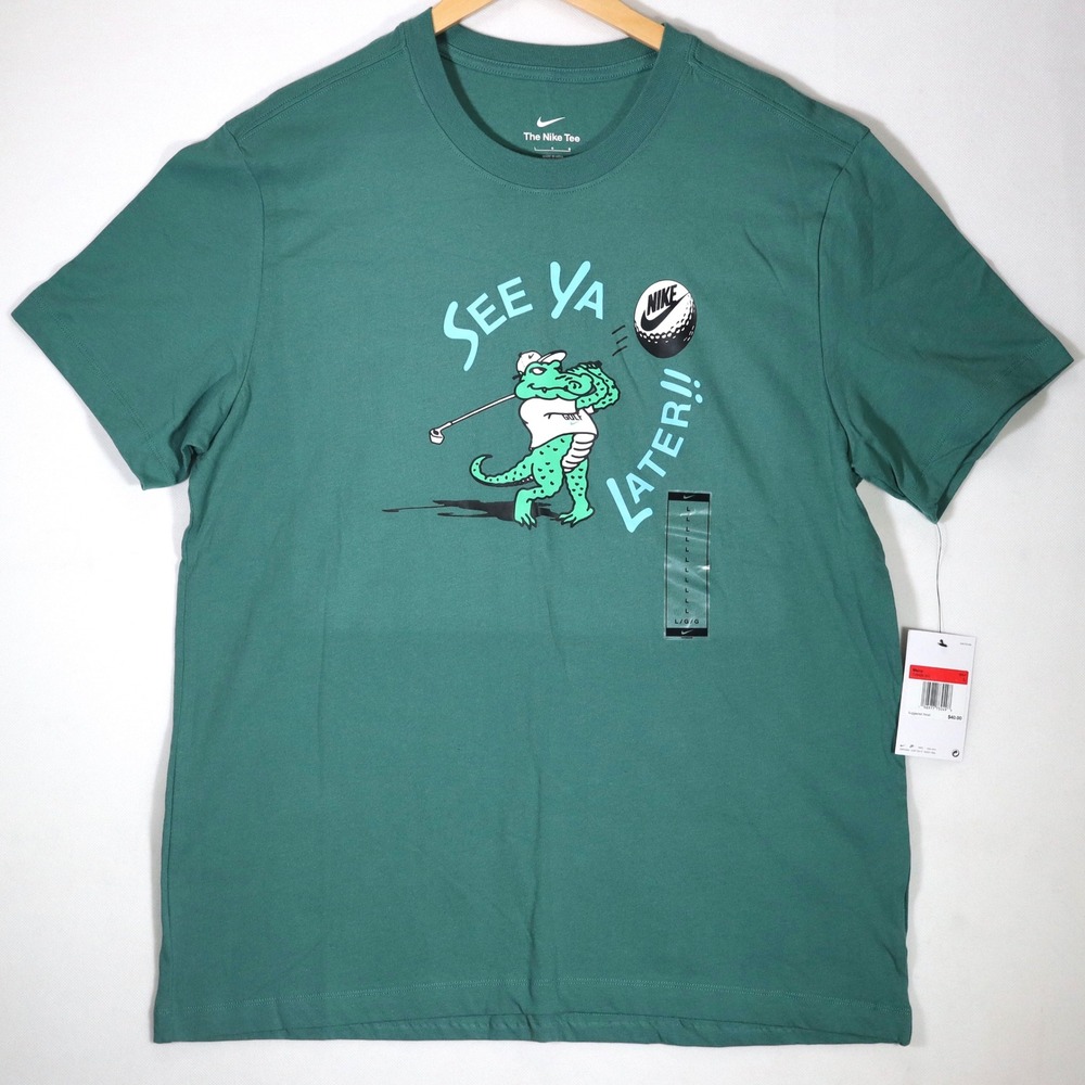 Nike Golf Men's Green "See Ya Later Alligator" T-Shirt Tee L NWT FV8426-361